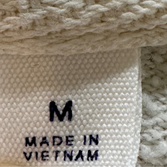 GAP Off-White with Navy Logo Graphic Pullover Hoodie Sz M - Picture 6 of 7